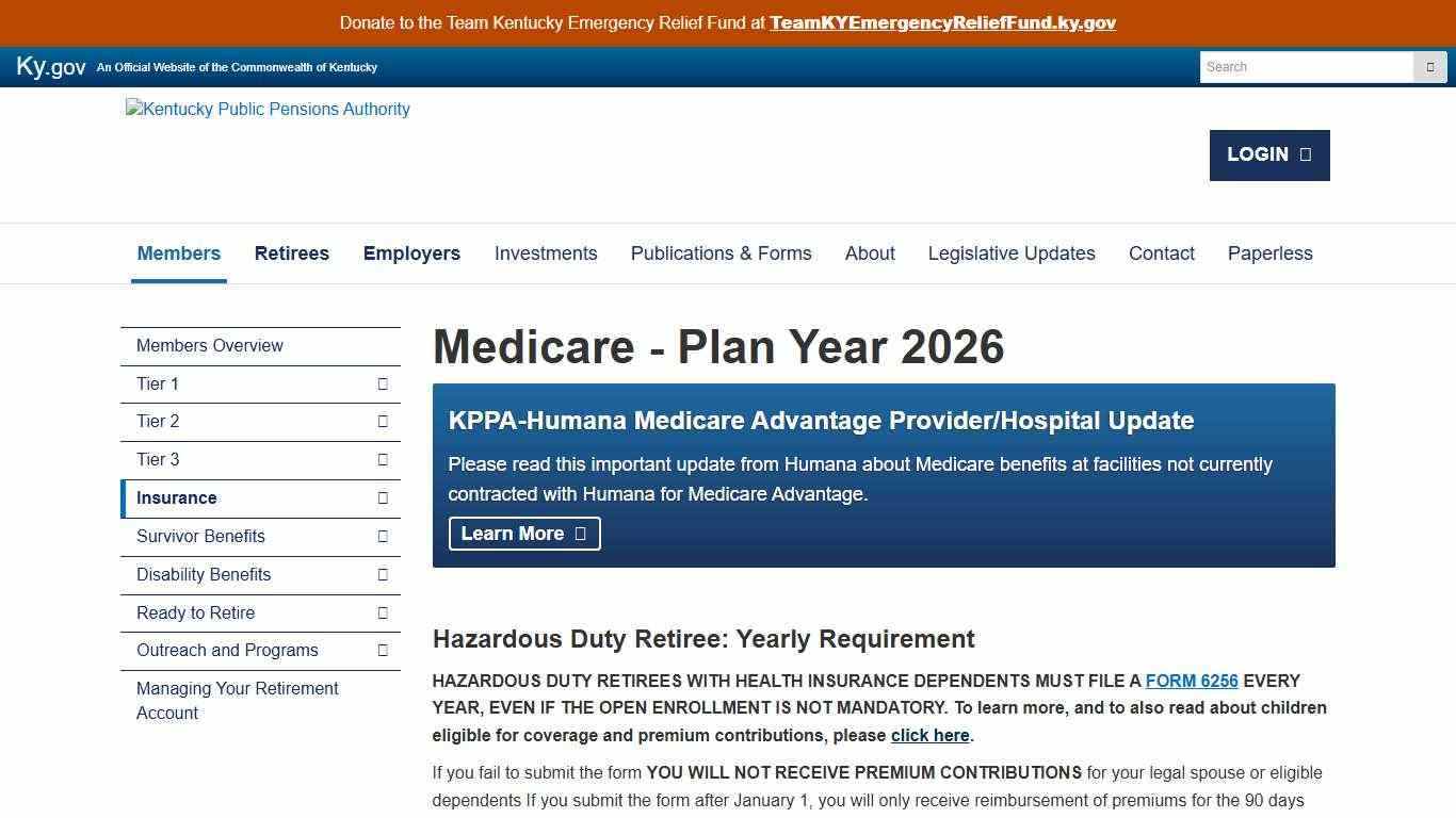 Medicare - Plan Year 2026 - Kentucky Public Pensions Authority